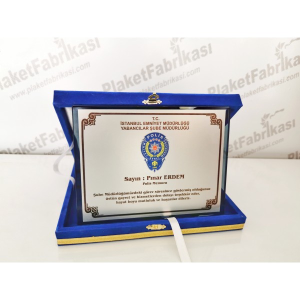 15x20 cm Polis Tayin Plaket