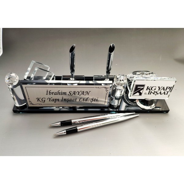 Logo Baskılı Kristal Masa İsimliği