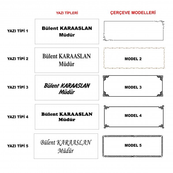 Kampanya Füme Gümüş Kristal Masa İsimliği 