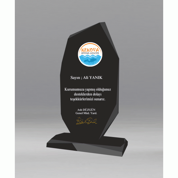 Füme Kristal Plaket 1