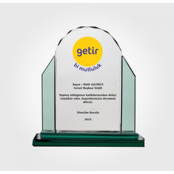 Desenli Kristal Plaket 