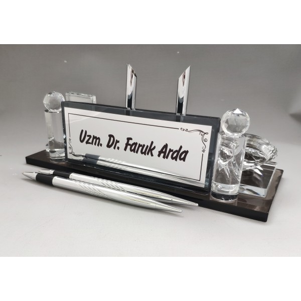 Kişiye Özel Fotoğraf Baskılı Kristal Masa İsimliği