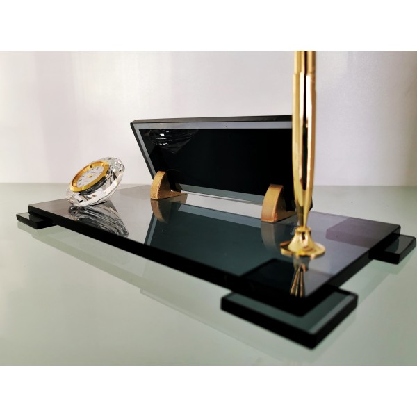 Makam Füme Gold Kristal Masa İsimliği Makam Füme Gold Kristal Masa İsimliği