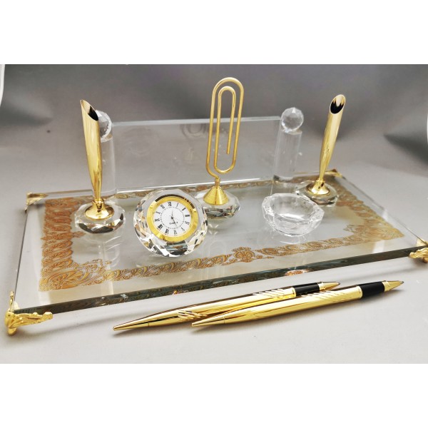 Gold Desenli Büyük Boy Kristal İsimlik