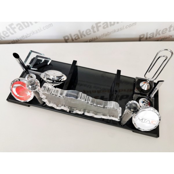 Türkiye Haritalı Kristal Masa İsimliği