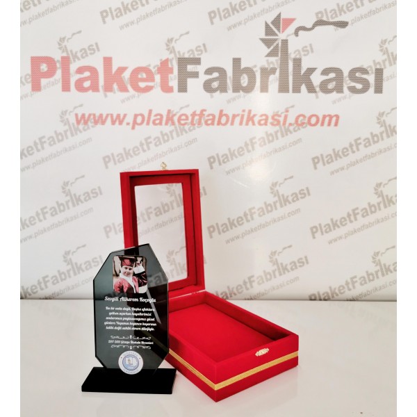Kadife Kutulu Kristal Plaket KP 403